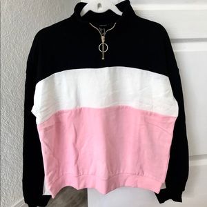 Colorblock Pull-Ring Pullover